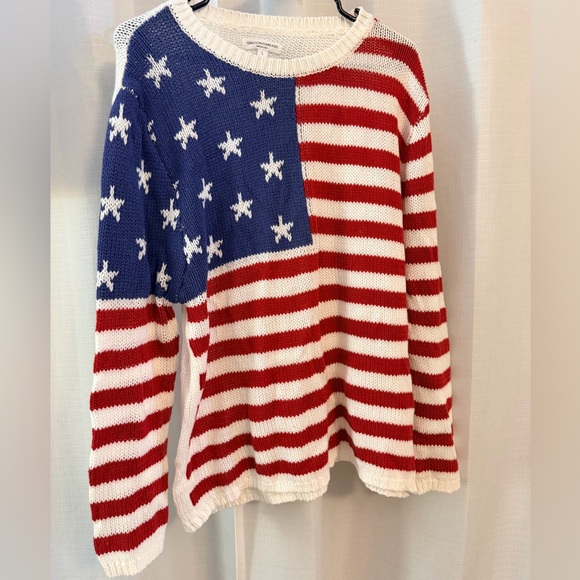 Grayson Threads Sweaters - Womens Patriotic Stars and Stripes Lightweight Sweater Large